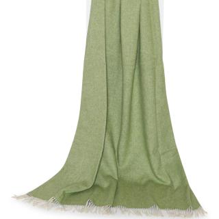 Plaid phirozee green upcycled alpaca, uld, fibre Læsø Uldstue