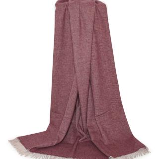 Plaid fancy red upcycled alpaca, uld, fibre Læsø Uldstue