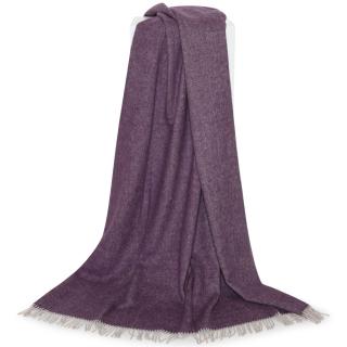 Plaid violet melange ny upcycled alpaca, uld, fibre Læsø Uldstue