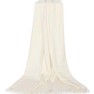 Uldplaid hvid stor 140x240 cm Læsø Uldstue