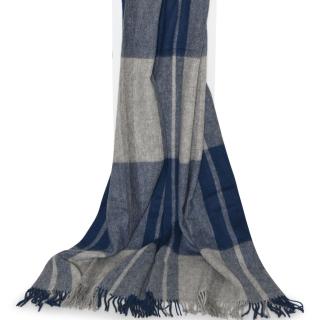 Uldplaid blå tern stor 140x240 cm Læsø Uldstue