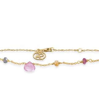 Armbånd kvinde forgyldt Pink turmalin, grøn turmalin, pink topas, citrin Rabinovich