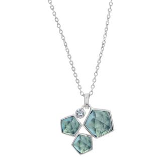 Sølv halskæde med 3 blå kvarts og blå topas Rabinovich Arletta