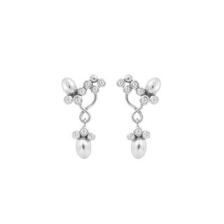 Smukke sølv øreringe med zirkonia, festlig stil til kvinder Rabinovich